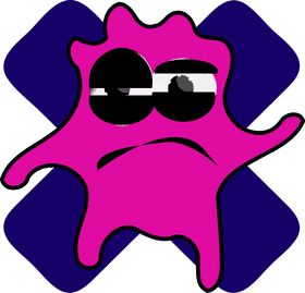 Playful Pink Bacteria with Attitude PNG