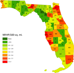 Florida Population Density Map by County PNG
