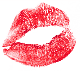 Vivid Red Lip Imprint of Passion PNG