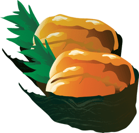 Savory Sushi Delight with Crispy Toppings PNG