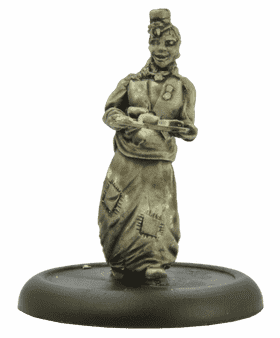 Whimsical Figurine of a Victorian Waitress PNG