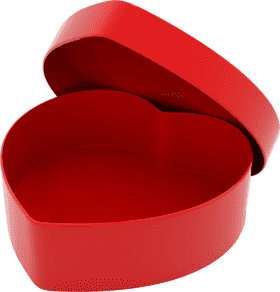 Romantic Heart-Shaped Gift Box Delight PNG