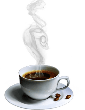 Whispers of Coffee A Steaming Embrace PNG