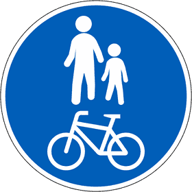 Bicycle and Pedestrian Safety Sign PNG