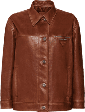 Stylish Brown Leather Jacket with Classic Appeal PNG