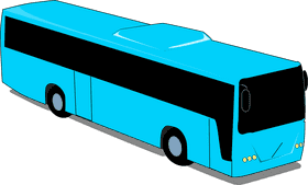 Bright Blue School Bus Adventure PNG