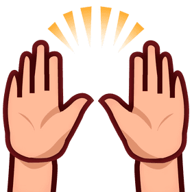 Hands Raised in Celebration PNG