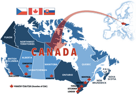 Creative USA Map Highlighting Canada Connections PNG