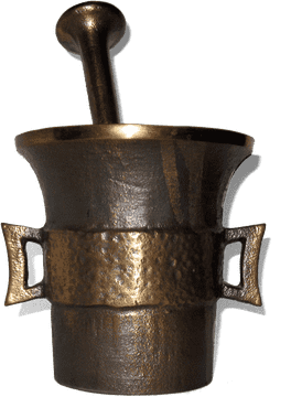 Elegant Bronze Mortar and Pestle Set PNG