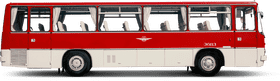Classic Red City Bus Design PNG