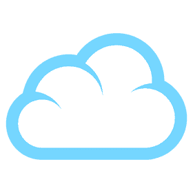 Whimsical Blue Cloud Design PNG