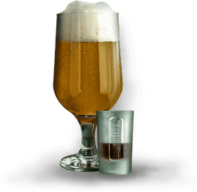 Refreshing Beer Glass with a Shot Companion PNG