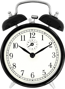 Classic Alarm Clock with Retro Design PNG