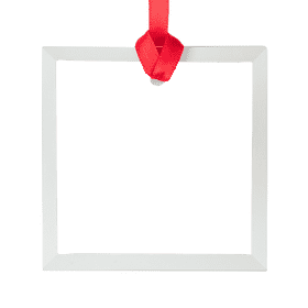 Elegant White Photo Frame with Red Ribbon PNG