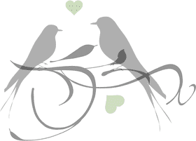 Two Charming Birds on a Whimsical Branch PNG