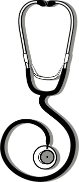 Classic Black Stethoscope with Spiraled Tube PNG