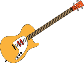 Vibrant Electric Guitar with Unique Design PNG