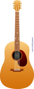 Classic Acoustic Guitar with Warm Tones PNG