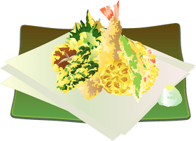 Delicious Fusion of Tempura Food Delights PNG