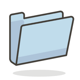 Blue Document Folder with Shadow Effect PNG