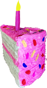 Colorful Birthday Cake Piñata Celebration PNG