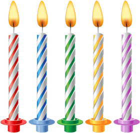 Vibrant Celebration Candle Collection PNG