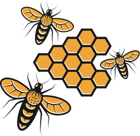 Honey Jar Delight with Busy Bees PNG