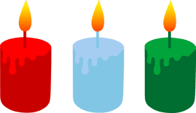 Vibrant Dripping Candle Trio PNG