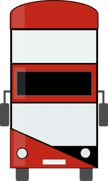 Classic Red Double-Decker Bus Design PNG