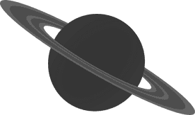 Mysterious Dark Planet with Ethereal Rings PNG
