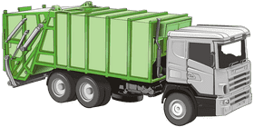 Eco-Friendly Delivery Truck for Waste Management PNG