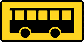 Classic School Bus Icon on Yellow Background PNG