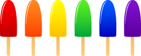 Colorful Ice Cube Popsicles Delight PNG