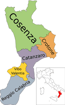 Calabria Region Political Map Outline PNG