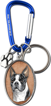 Custom Dog Portrait Keychain with Paw Charm PNG