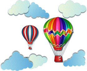 Colorful Balloon Adventure in the Sky PNG