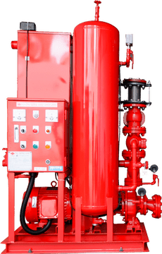 Efficient Red Air Pump Station for Heavy-Duty Use PNG