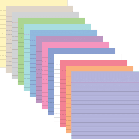 Colorful Collection of Sticky Notes in Rows PNG