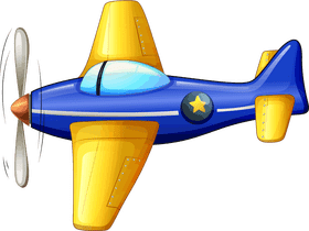 Colorful Cartoon Airplane with Propeller PNG