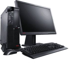 Modern Desktop Computer Setup with Monitor and Accessories PNG
