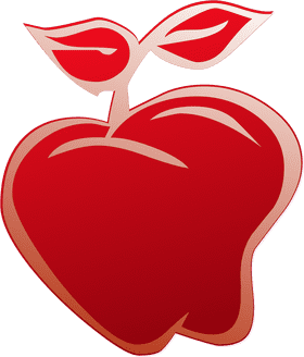 Shiny Red Fruit with Leafy Toppers PNG