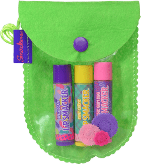 Vibrant Lip Balm Smacker Collection Pouch PNG