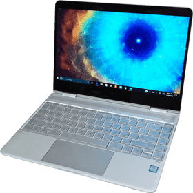 Stylish Laptop with Stunning Cosmic Display PNG