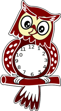 Whimsical Owl Alarm Clock for Timely Wake-Ups PNG