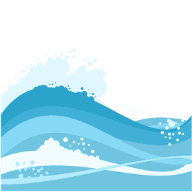 Serene Ocean Wave Dance at Sunset PNG