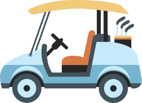 Stylish Blue Golf Cart for Fun Rides PNG