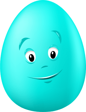 Easter's Happy Blue Egg Friend PNG