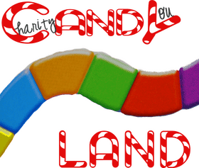 Colorful Candy Land Walking Cane Design PNG