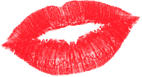 Vivid Red Lip Impression PNG