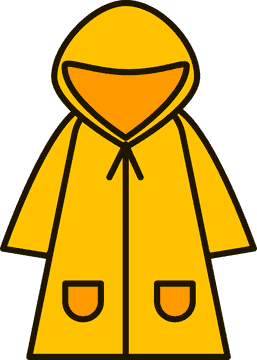 Bright Yellow Raincoat for Wet Weather Adventures PNG